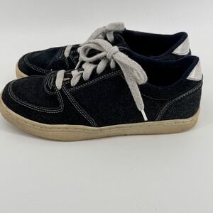 Vintage Y2K 90s Cross Colours Navy Blue Suede Low Top Skate Sneakers Women 6.5
